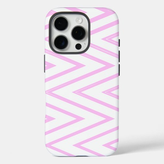 Chevron Patroon Ontwerp in Roze en Wit Case-Mate iPhone Case (Achterkant)