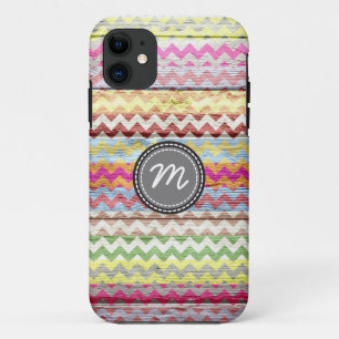 Chevron-patroon op hout #6 iPhone 11 hoesje