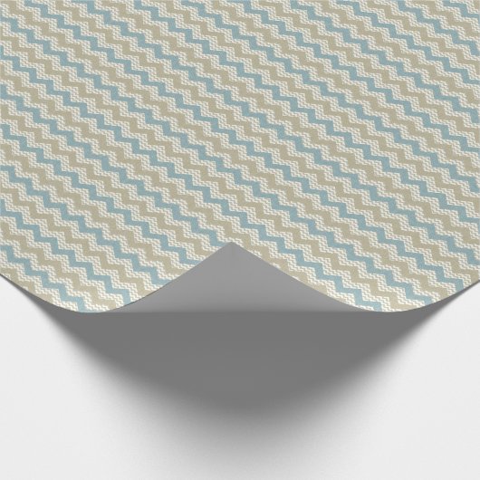 Chevron-patroon op linnetextuur cadeaupapier (Hoek)