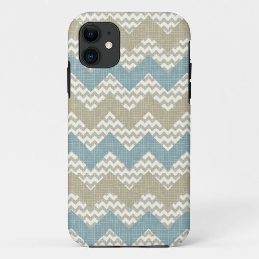 Chevron-patroon op linnetextuur Case-Mate iPhone case (Achterkant)