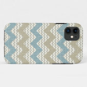 Chevron-patroon op linnetextuur Case-Mate iPhone case (Achterkant (horizontaal))
