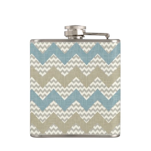 Chevron-patroon op linnetextuur heupfles (Achterkant)