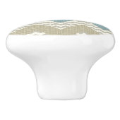 Chevron-patroon op linnetextuur keramische knop (Zijkant)