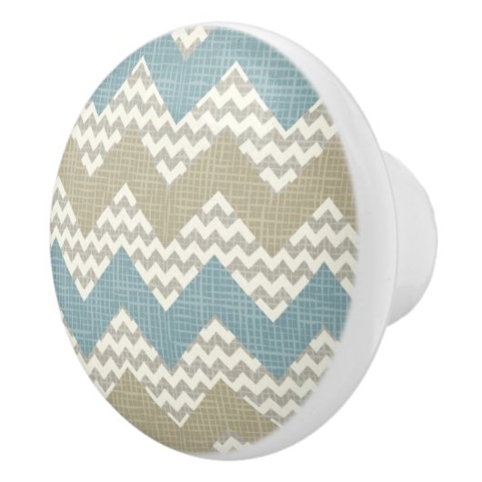 Chevron-patroon op linnetextuur keramische knop (Rechts)