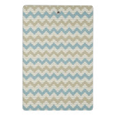 Chevron-patroon op linnetextuur mini klembord (Achterkant)