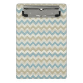 Chevron-patroon op linnetextuur mini klembord (Voorkant)