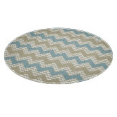 Chevron-patroon op linnetextuur snijplank (Hoek)