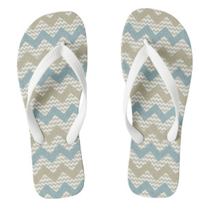 Chevron-patroon op linnetextuur teenslippers