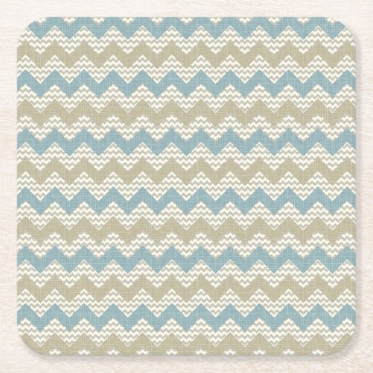 Chevron-patroon op linnetextuur vierkante kartonnen onderzetter (Voorkant)