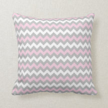CHEVRON PATROON PILLOW, Roze grijs en wit