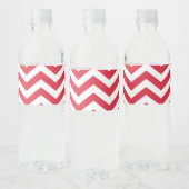 Chevron Patroon: Rood Waterfles Etiket (Flessen)