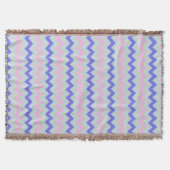 Chevron patroon roze blauw deken (Voorkant)
