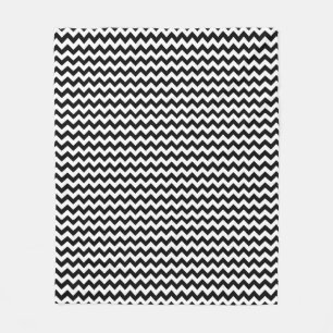 Chevron patroon zwart en witte strepen fleece deken