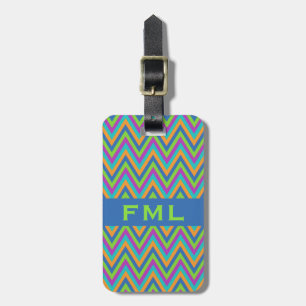Chevron Pattern aangepaste bagagelabel