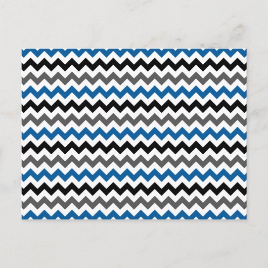 Chevron Pattern Background Blue Grey Black White Briefkaart (Voorkant)