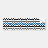 Chevron Pattern Background Blue Grey Black White Bumpersticker (Voorkant)