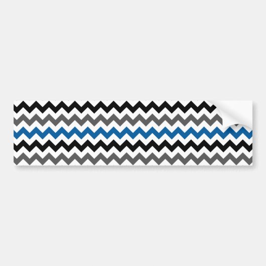 Chevron Pattern Background Blue Grey Black White Bumpersticker (Voorkant)