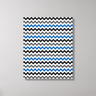 Chevron Pattern Background Blue Grey Black White Canvas Afdruk