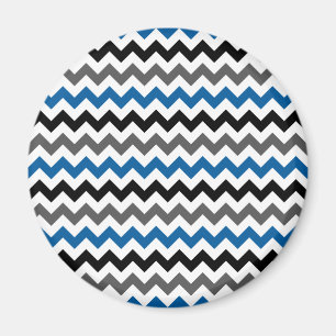 Chevron Pattern Background Blue Grey Black White Magneet