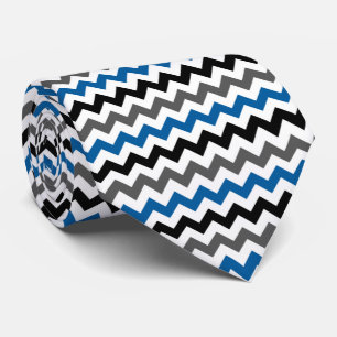 Chevron Pattern Background Blue Grey Black White Stropdas