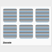 Chevron Pattern Background Blue Grey Black White Vierkante Sticker (Vel)