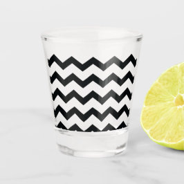 Chevron Pattern Black and White Shot Glas