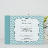 Chevron Pattern Bracket Lijst Blauwgroen Vrijgezel Kaart (Staand voorkant)