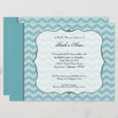 Chevron Pattern Bracket Lijst Blauwgroen Vrijgezel Kaart (Voorkant / Achterkant)