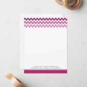 Chevron Pattern Custom Flat Note-kaarten (violet) Notitiekaartje (Voorkant / Achterkant in situ)