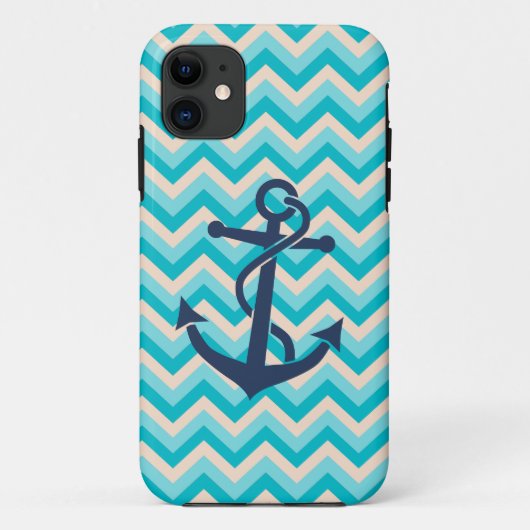 Chevron Pattern met Anchor Case-Mate iPhone Case (Achterkant)