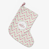 Chevron Pattern Monogram kerstaking Grote Kerstsok (Voorkant (Hangend))