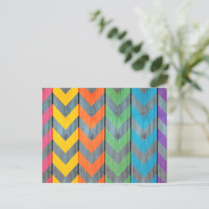 Chevron Pattern on Wood Texture by Shirley Taylor Briefkaart