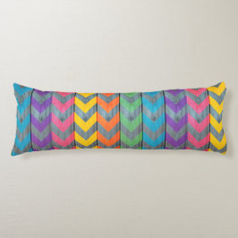 Chevron Pattern on Wood Texture by Shirley Taylor Lichaamskussen