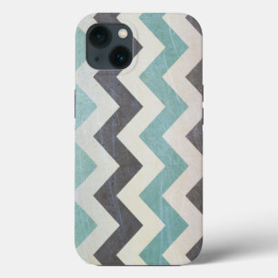 Chevron Pattern op metaal textuur door Shirley Tay iPhone 13 Hoesje