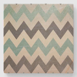 Chevron Pattern op metaal textuur door Shirley Tay Stenen Onderzetter