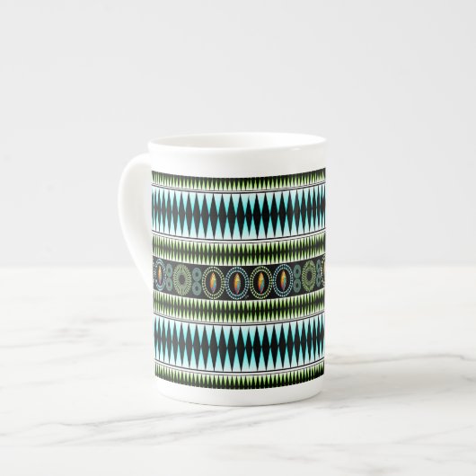 Chevron Pattern Porselein Kop (Voorkant links)