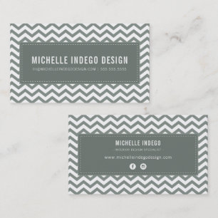 CHEVRON PATTERN preppy modern cool grey Visitekaartje