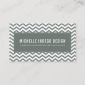 CHEVRON PATTERN preppy modern cool grey Visitekaartje (Voorkant)