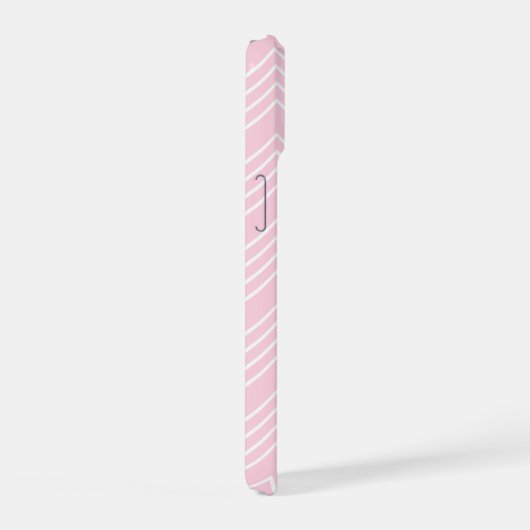 Chevron Pattern - Roze funky Script Naam iPhone 15 Hoesje (Rechterkant)