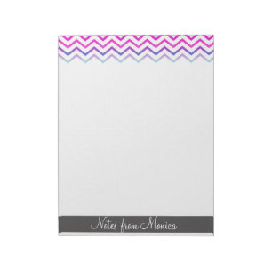 Chevron Pattern roze Gepersonaliseerd Memo Monogra Notitieblok