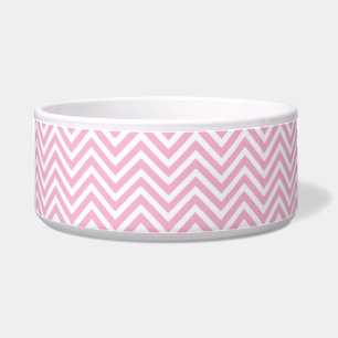 Chevron Pattern Roze Witte ZigZag Retro Voerbakje