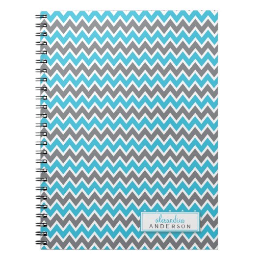 Chevron Pattern Trendy Notebook (aqua) Notitieboek (Voorkant)