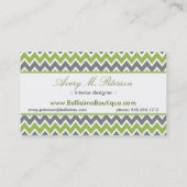 Chevron Pattern Visitekaartje (appel/grijs) (Achterkant)