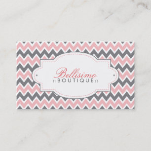 Chevron Pattern Visitekaartje (roze/grijs)
