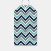 Chevron Pattern Vrijgezellenfeest Blue Gift Label Cadeaulabel (Achterkant)