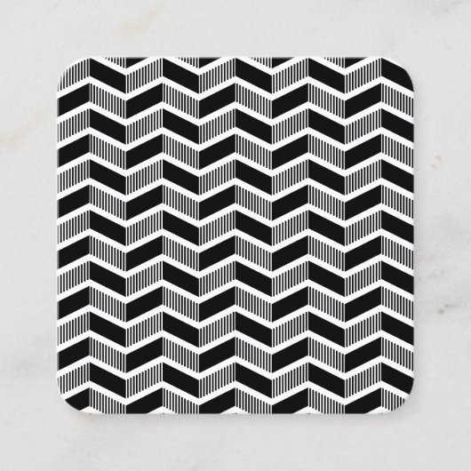 Chevron Pattern - Zwart-wit Vierkante Visitekaartje (Voorkant)