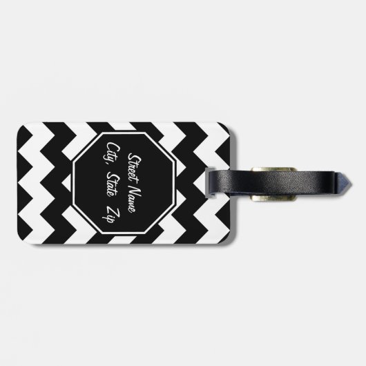 Chevron Patterned Bagagelabel (Achterkant horizontaal)