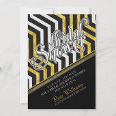 Chevron Perspective Glam Bridal Shower Invitation Kaart (Voorkant)