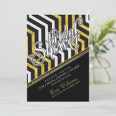 Chevron Perspective Glam Bridal Shower Invitation Kaart (Staand voorkant)
