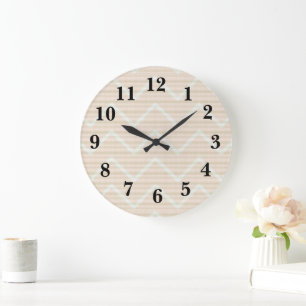 Chevron perzik textuur decor grote klok